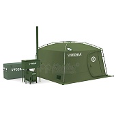 Армейский мобильный банный комплекс «РОСНАР РС-281» с водогрейной системой (печь Медиана-7 СВО + бак на 50 литров).